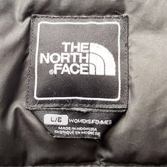 North Face Coat Woman Large Black Hyvent Down Filled Adjustable Pockets NO HOOD - Picture 10 of 16